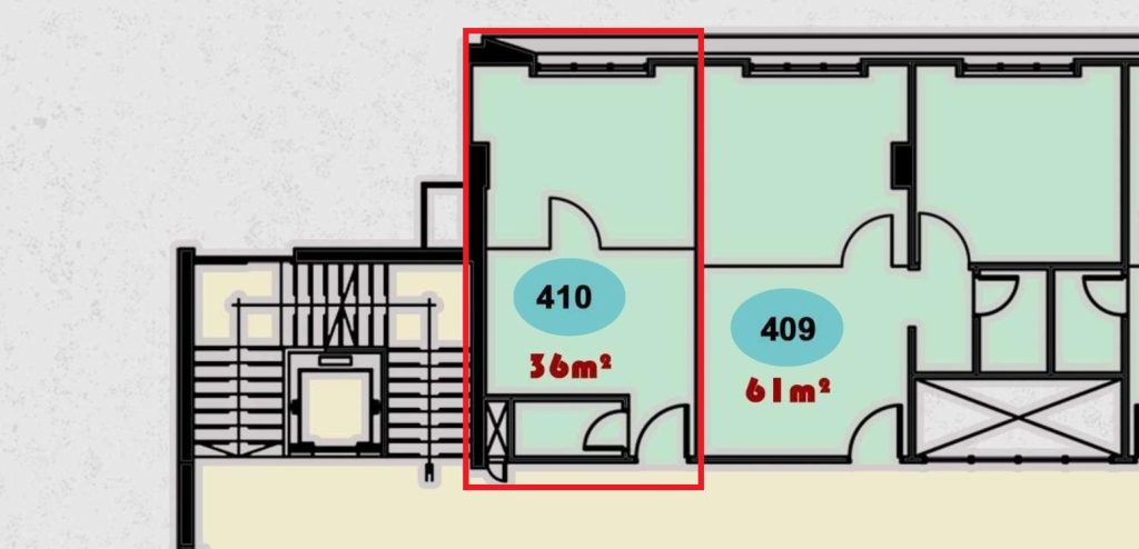 صورة داخلية/خارجية لمحل تجاري (وحدة 410) يقع في الدور الرابع من مركز التسوق ONE MALL.