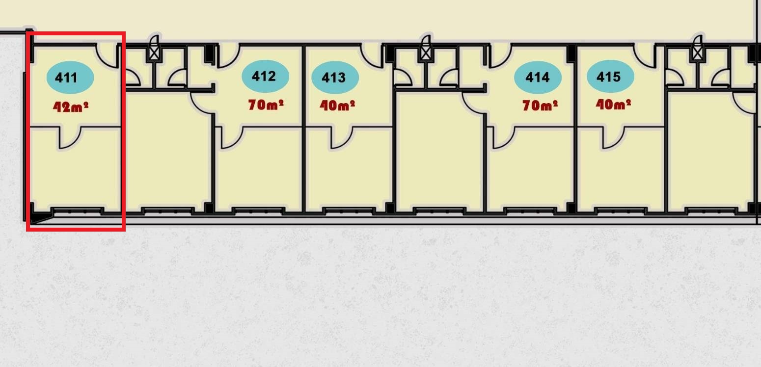 صورة لواجهة أو داخل وحدة تجارية (رقم 411) تقع في الدور الرابع من مركز التسوق ONE MALL.