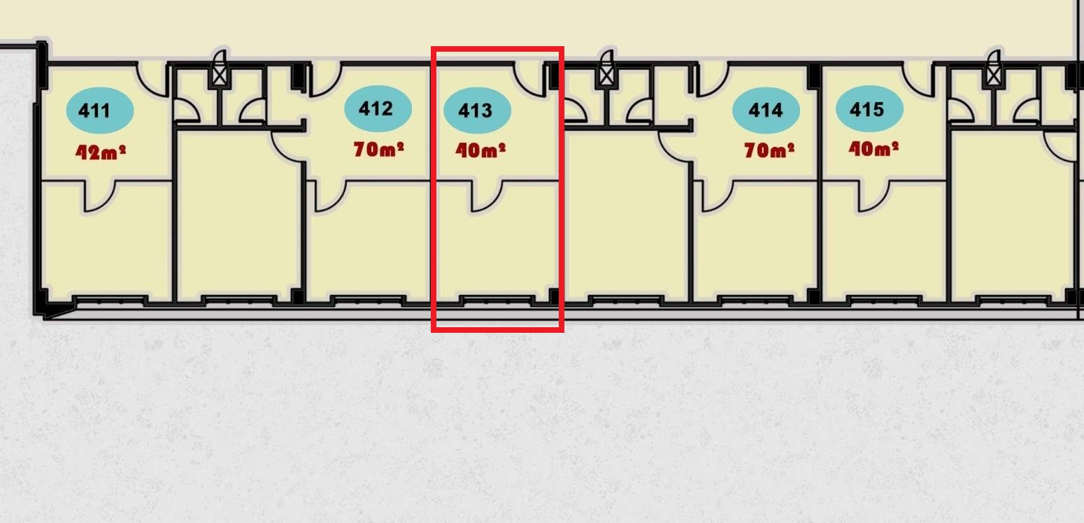 صورة داخلية/خارجية لوحدة تجارية (وحدة 413) تقع في الدور الرابع من مركز التسوق ONE MALL.