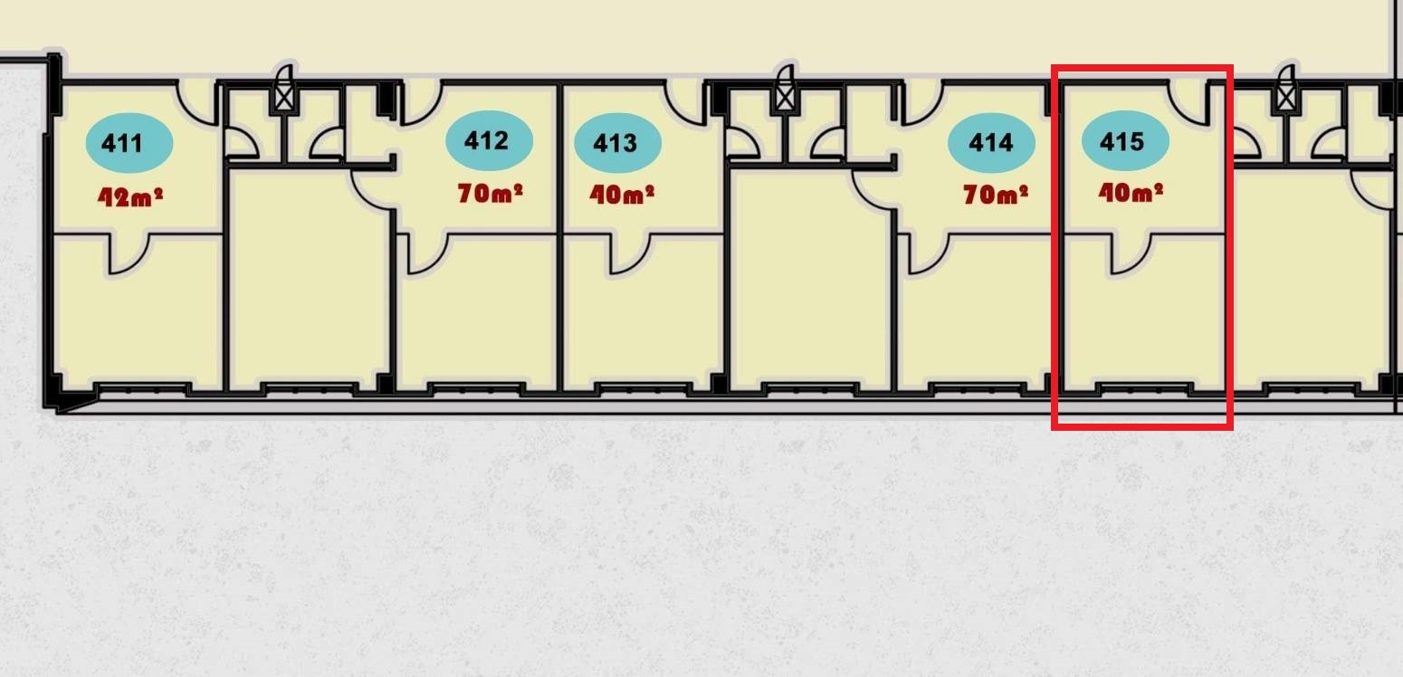 صورة داخلية/خارجية لوحدة تجارية (وحدة 415) تقع في الدور الرابع من مركز التسوق ONE MALL.