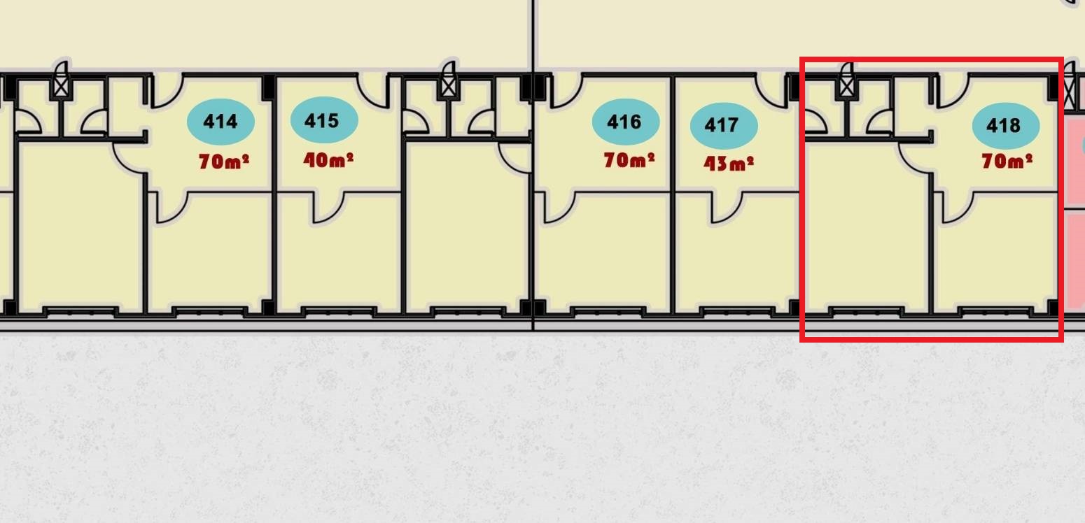صورة لواجهة وحدة تجارية (وحدة 418) تقع في الدور الرابع من مركز التسوق ONE MALL.