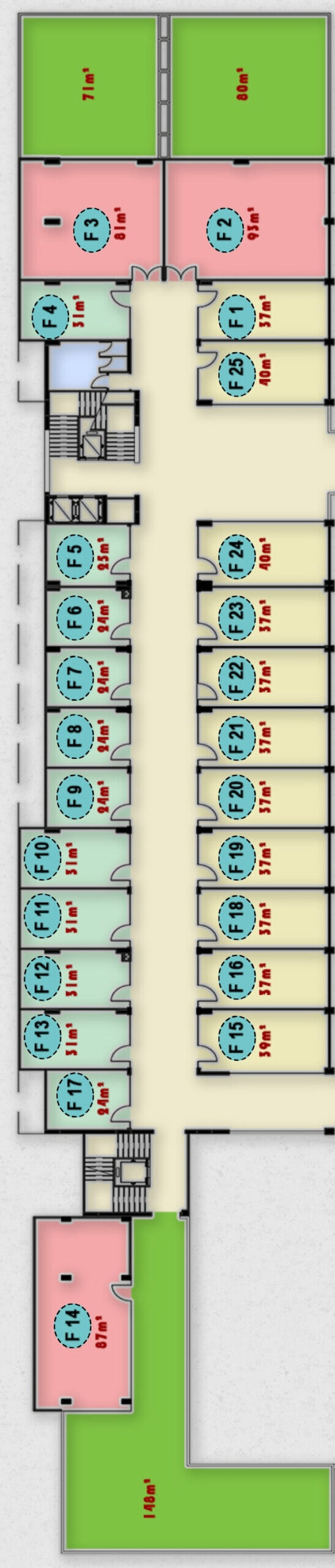 FIRST RIGHT التقسيم المعماري للوحدات التجارية الدور الأول