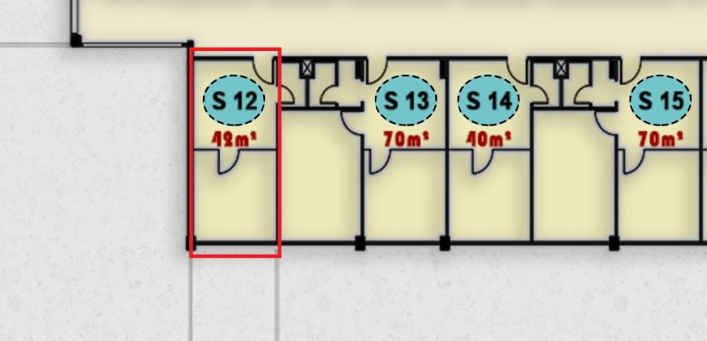 مخطط وتصميم وحدة S12 الطبية في الدور الثاني من مجمع ONE MALL بالشروق