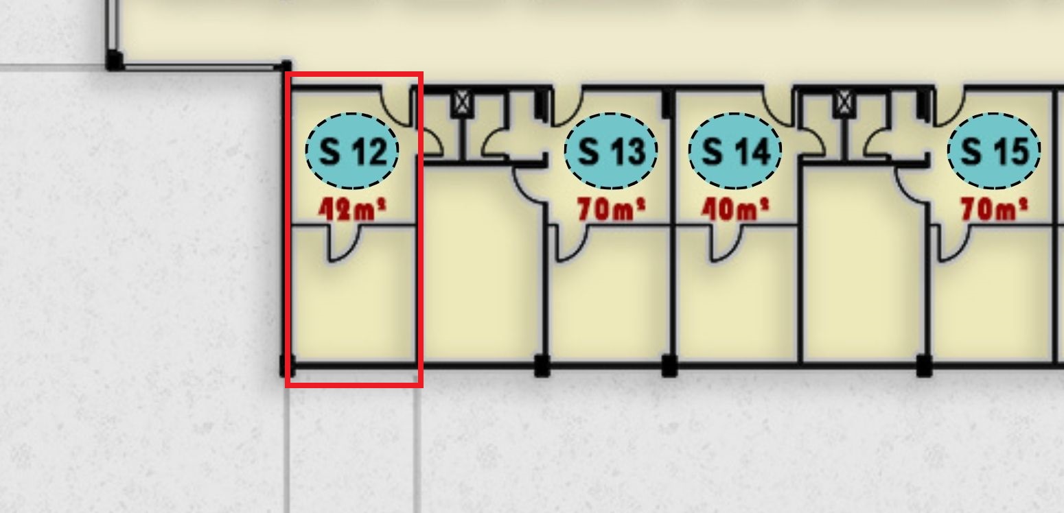 مخطط وتصميم وحدة S12 الطبية في الدور الثاني من مجمع ONE MALL بالشروق
