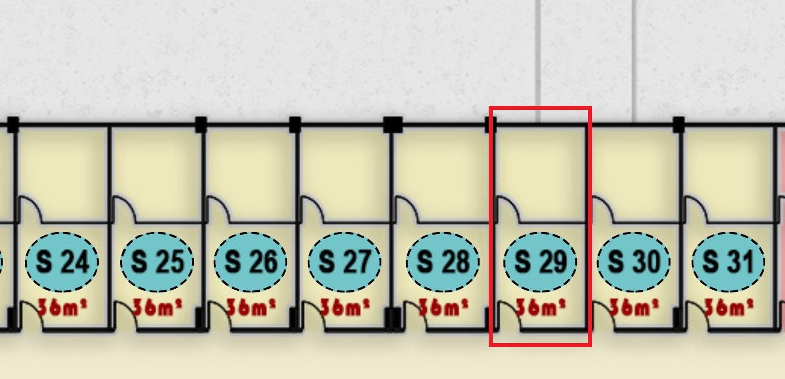 مخطط وحدة إدارية S 29 في الدور الثالث من مجمع ONE MALL
