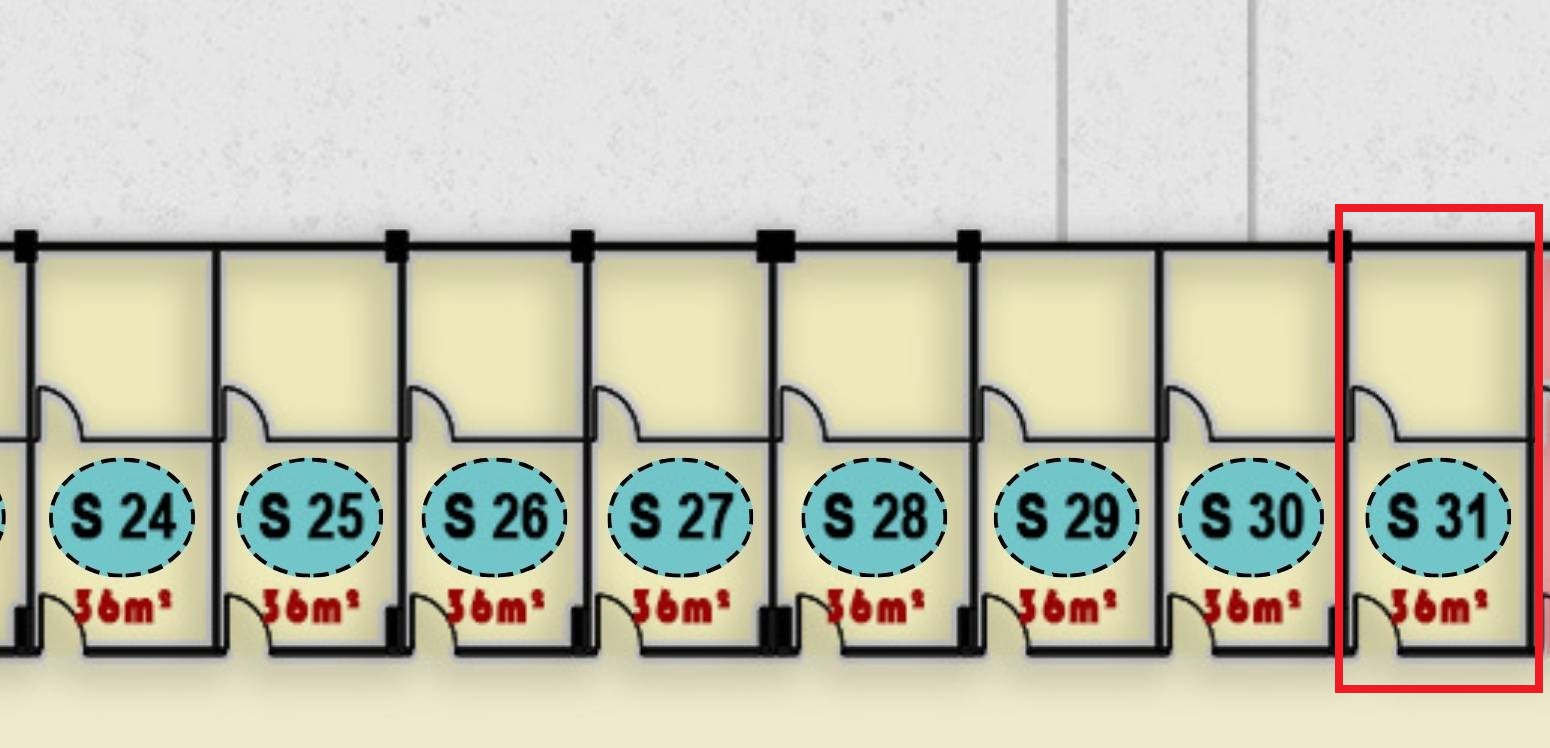 مخطط الوحدة الإدارية S 31 في الدور الثالث من مجمع ONE MALL