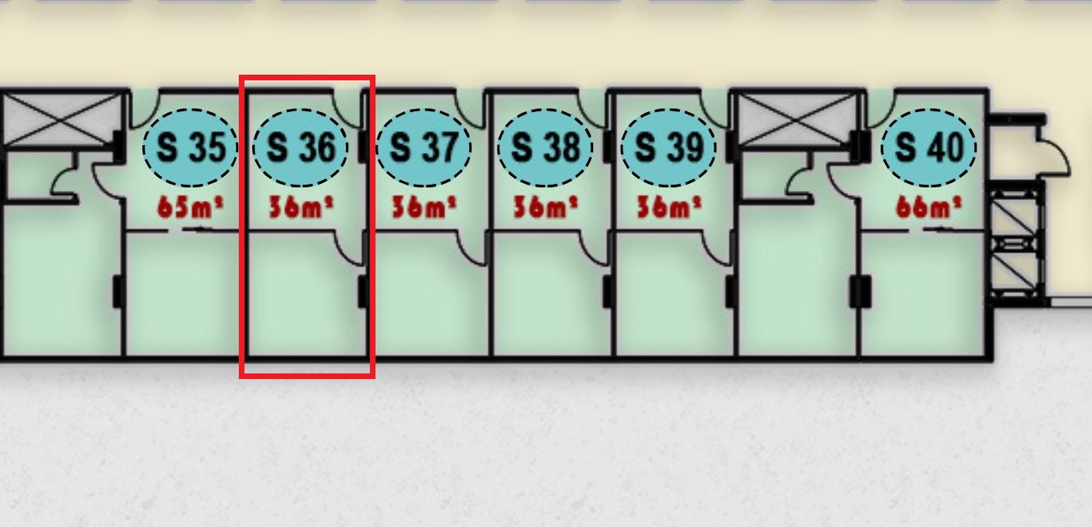 صورة توضح تصميم وحدة إداري S 36 في الدور الثالث داخل ONE MALL