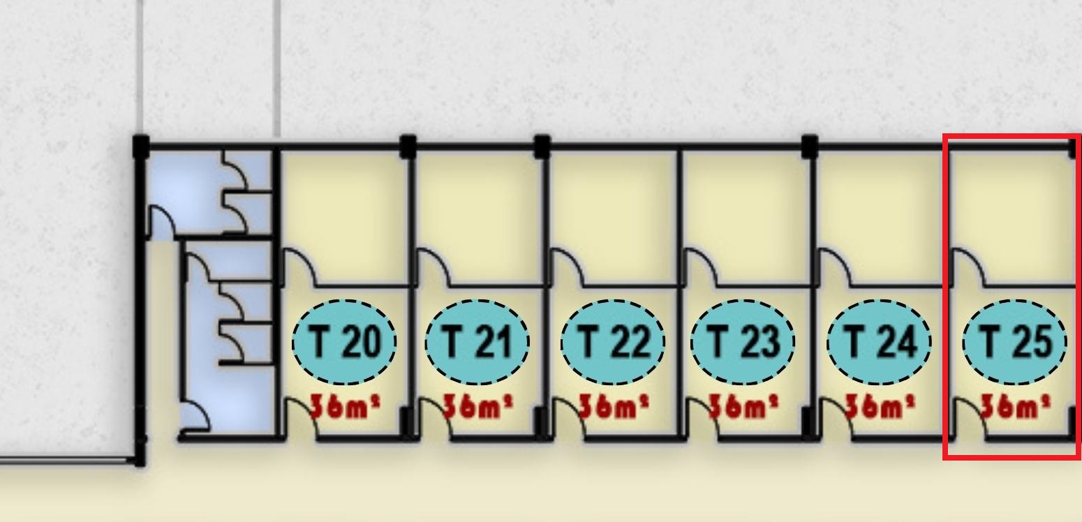 مخطط يوضح وحدة T 25 في الدور الثالث بمجمع ONE MALL