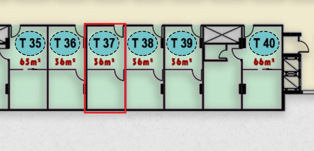 مخطط وتصميم وحدة T37 الطبية في الدور الثالث بمجمع ONE MALL