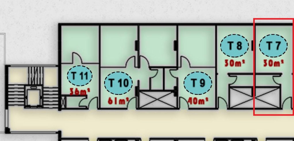مخطط وتصميم وحدة T7 الطبية في الدور الثالث من مجمع ONE MALL