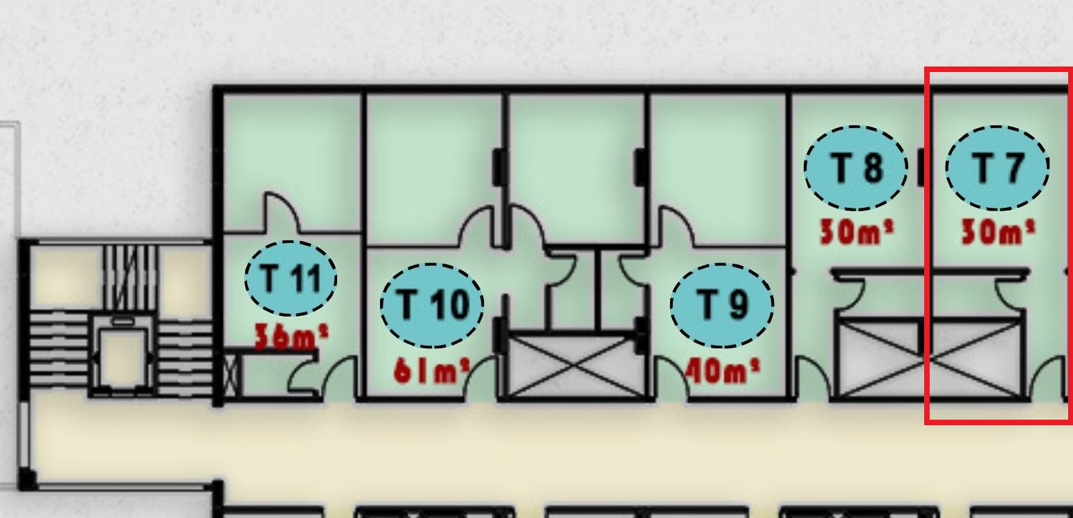 مخطط وتصميم وحدة T7 الطبية في الدور الثالث من مجمع ONE MALL