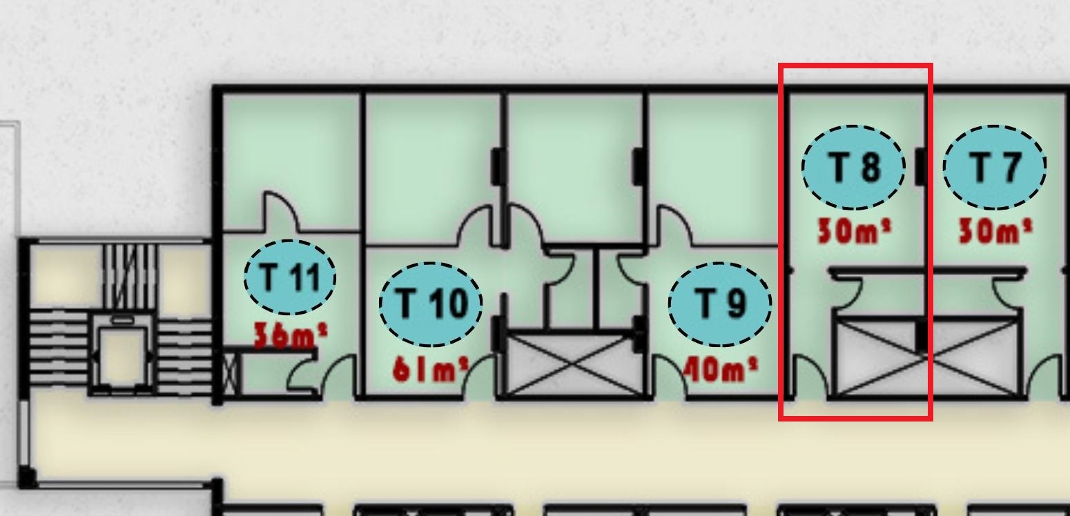 مخطط أو صورة لوحدة T8 الطبية في الدور الثالث بمجمع ONE MALL