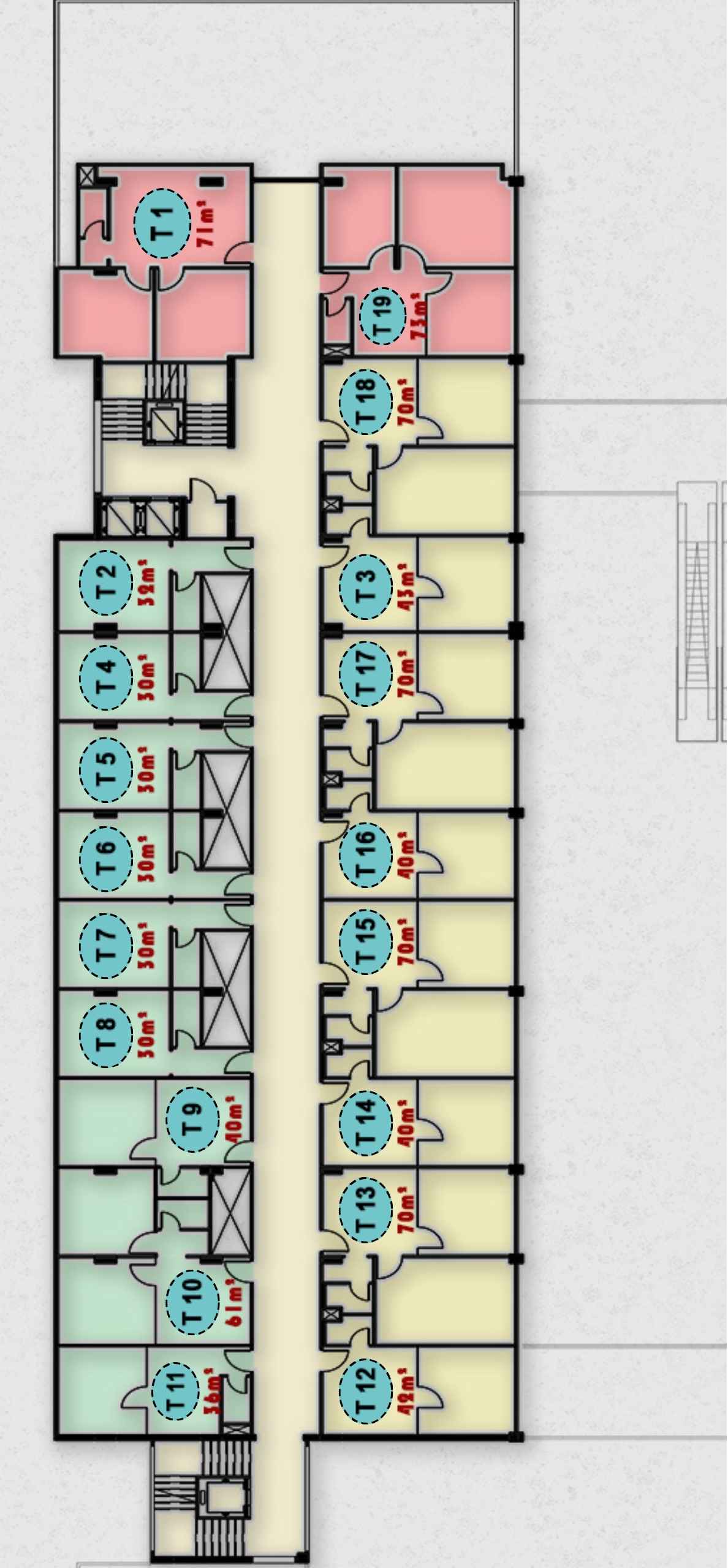 third right التقسيم المعماري للوحدات الطبية بالدور الثالث